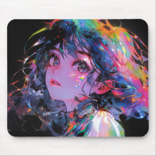 Dreamy Colour Splash Anime Girl Mouse Mat