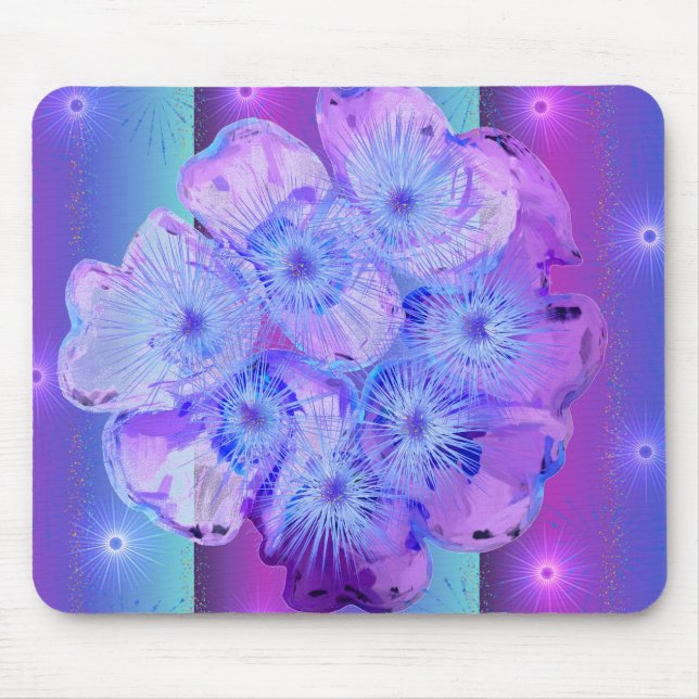 Dreamy Colours with a Crown of Thorns Plant Mouse Mat (Front)