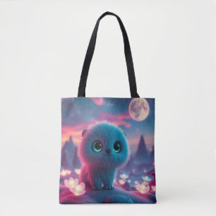 Dreamy Cosmic Kitten Magical Fantasy Nightscape Tote Bag