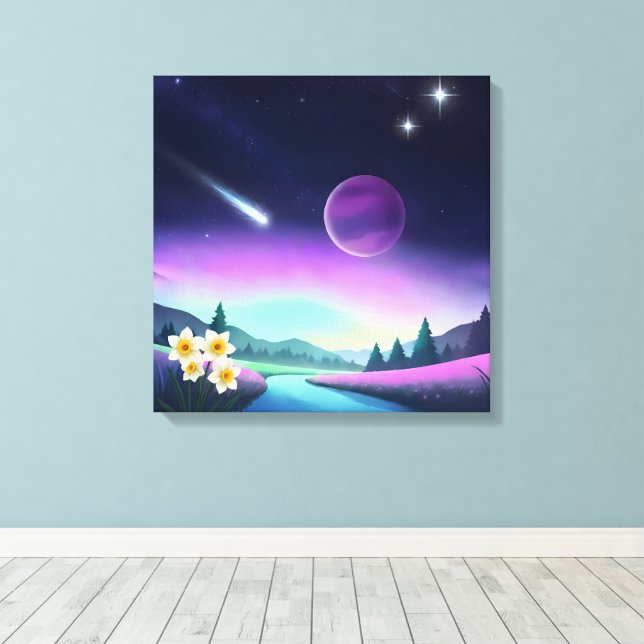 Dreamy Cosmic Landscape  Canvas Print (Insitu(Wood Floor))