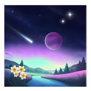 Dreamy Cosmic Landscape  Photo Print