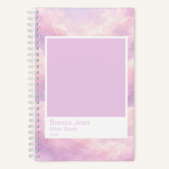 Dreamy Cotton Candy Cloudscape Color Swatch Small Notebook (Front)