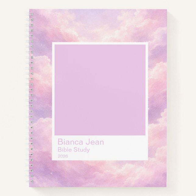 Dreamy Cotton Candy Cloudscape Colour Swatch Large Notebook (Front)