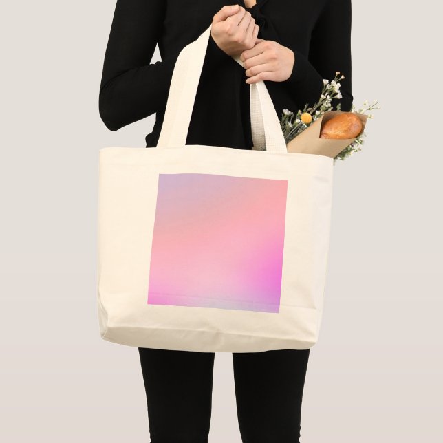 Dreamy Cotton Candy Pastel Gradient Large Tote Bag (Front (Product))