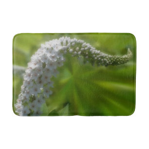 Dreamy Curling White Flower Bath Mat