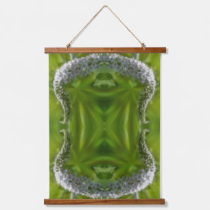 Dreamy Curling White Wildflower Abstract  Hanging Tapestry