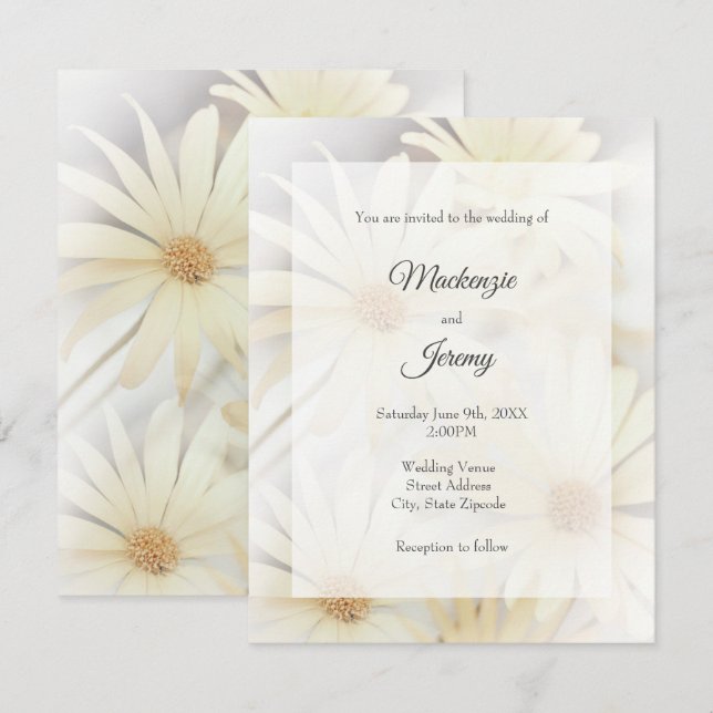 'Dreamy Daisies 2' Invitation (Front/Back)