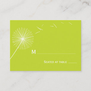 Dreamy Dandelion Wedding Place Card - Meadow Green