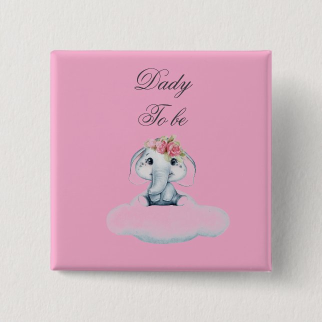 Dreamy Days with Rosie the Elephant.  15 Cm Square Badge (Front)