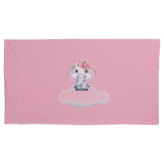 Dreamy Days with Rosie the Elephant.  Pillowcase (Front-Left)