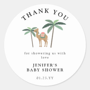 Dreamy Desert Cute Camel Thank You Sticker