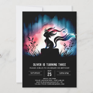 Dreamy Digital Cat Birthday Invitation