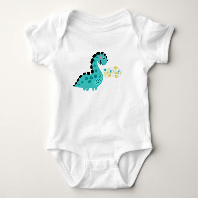 Dreamy Dinosaur  Baby Bodysuit (Front)