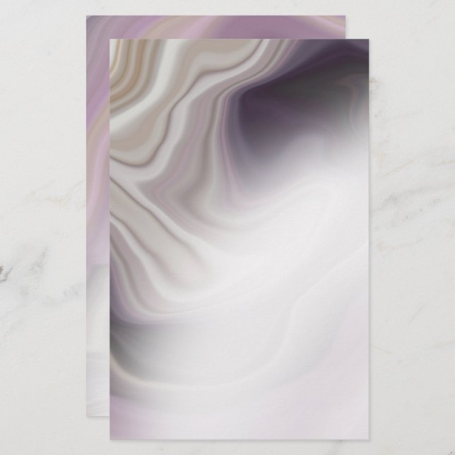 Dreamy Dusty Plum Agate Blank Stationery (Front/Back)
