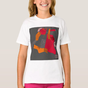 Dreamy Egyptian Collage - Red Orange Grey T-Shirt