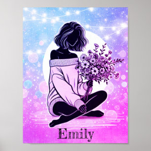 Dreamy Elegance: A Woman's Quiet Reflection Poster