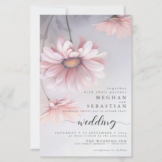 Dreamy Elegant 2 Blush Pink Daisies (Front)