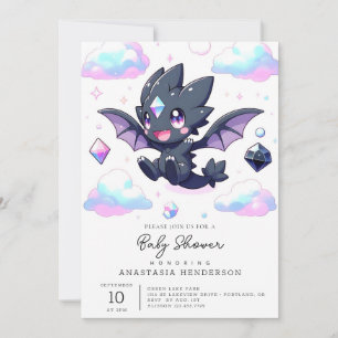 Dreamy Enchanted Dragon Baby Shower Invitation