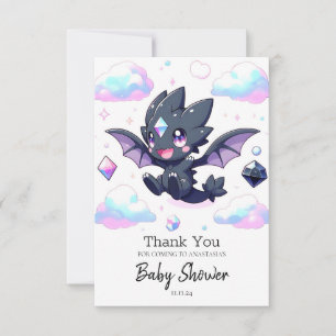 Dreamy Enchanted Dragon Baby Shower Thank You Card