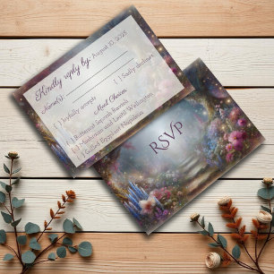 Dreamy Enchanted Floral Forest Wedding RSVP Card