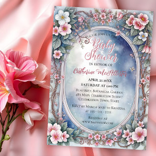Dreamy Enchanted Garden in Spring Baby Shower Invitation