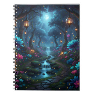 Dreamy Enchanted Garden with lanterns - Notebook