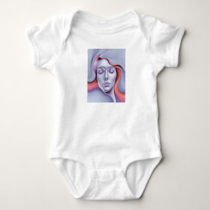 Dreamy Ethereal Woman Portrait Surreal Flowing Art Baby Bodysuit