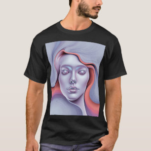 Dreamy Ethereal Woman Portrait Surreal Flowing Art T-Shirt