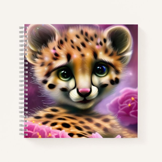 Dreamy Eyed Baby Cheetah Notebook (Front)