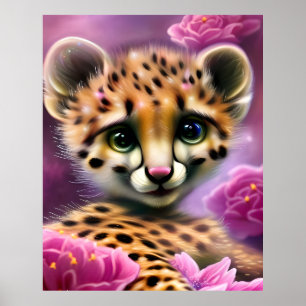 Dreamy Eyed Baby Cheetah Poster
