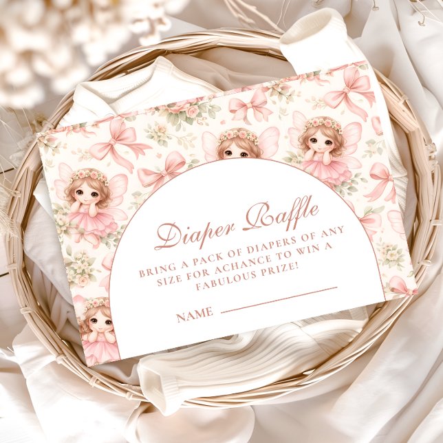 Dreamy Fairy Garden Baby Shower Diapper Raffle Enclosure Card (Creator Uploaded)