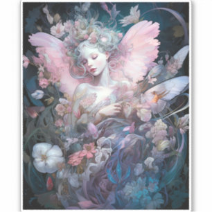 Dreamy Fairy Girl  Pink Blue Fantasy Art