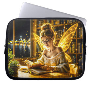 Dreamy fairy soft sweater glasses and books laptop sleeve