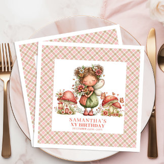 Dreamy Fairy Whimsical Floral Birthday Party Napki Napkin