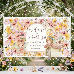 Dreamy Fairyland First Birthday Welcome Banner