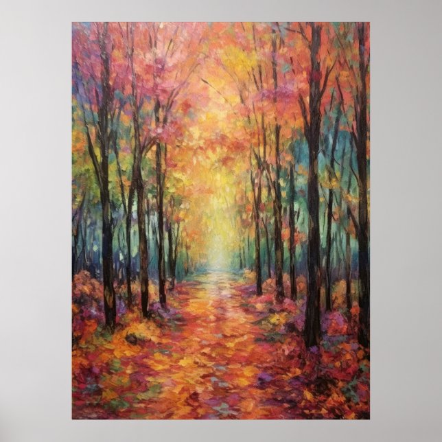 Dreamy Fall Forest Walk Fine Art Poster (Front)