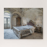 Dreamy Fantasy Abandoned French Chateau Bedroom Jigsaw Puzzle<br><div class="desc">Lovely light pours in from large ancient arched windows into a decaying bedroom of an abandoned fantasy French chateau with weathered stone walls and elaborate carving.</div>