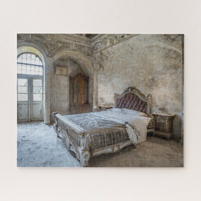 Dreamy Fantasy Abandoned French Chateau Bedroom Jigsaw Puzzle (Horizontal)