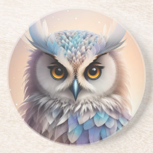 Dreamy Fantasy Owl Soft Pastel Colours Coaster