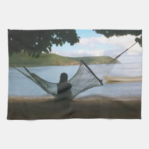 Dreamy Fiji Beach Landscape Tea Towel