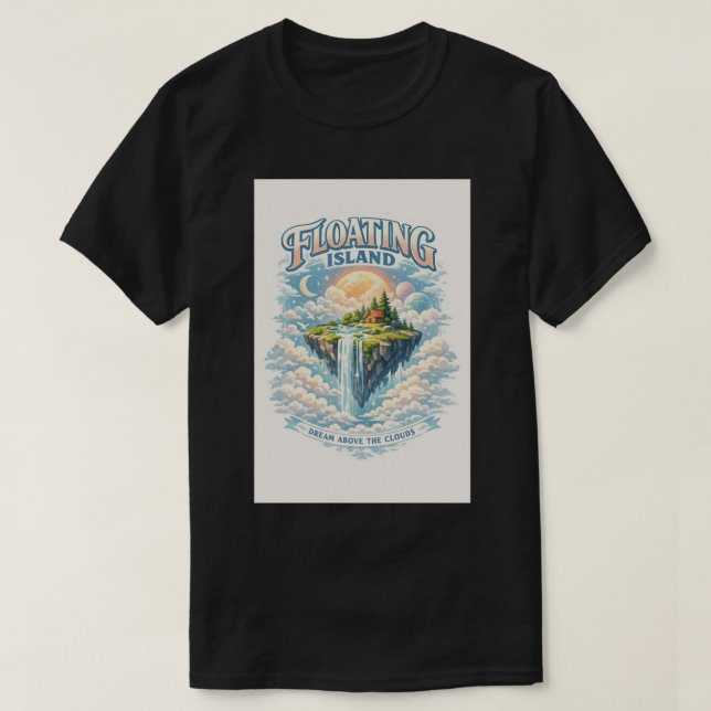 Dreamy Floating Island Graphic T-Shirt (Design Front)
