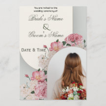 Dreamy Floral Arch Photo Wedding Invitation