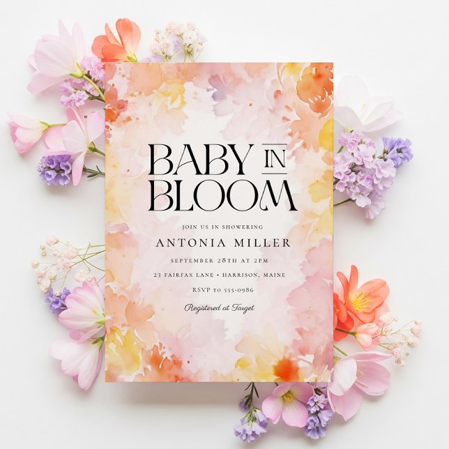 Dreamy Floral Baby in Bloom Baby Shower Invitation (Creator Uploaded)