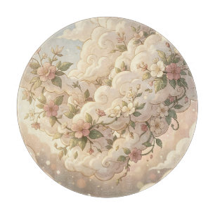 Dreamy Floral Clouds Cherry Blossom Cutting Board