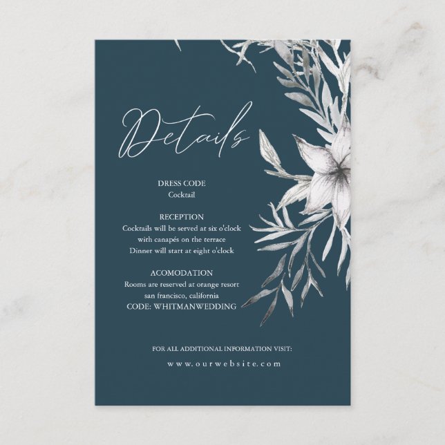 Dreamy Floral | Details Enclosure Card (Front)