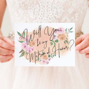 Dreamy Floral Matron of Honour Card
