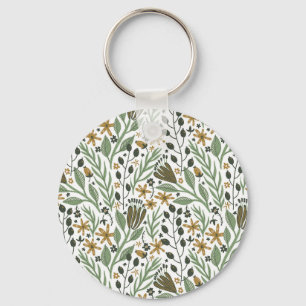 dreamy floral pattern key ring