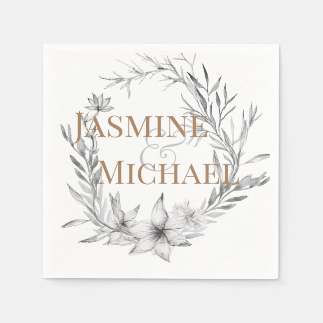 Dreamy Floral | Personalised Paper Napkin (Front)