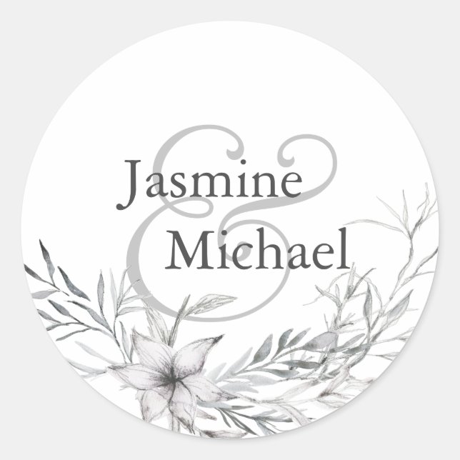 Dreamy Floral | Personalised Round Sticker (Front)