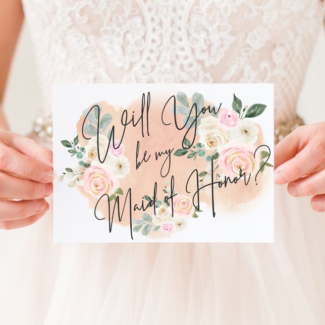 Dreamy Floral V2 Maid of Honour Card (Creator Uploaded)